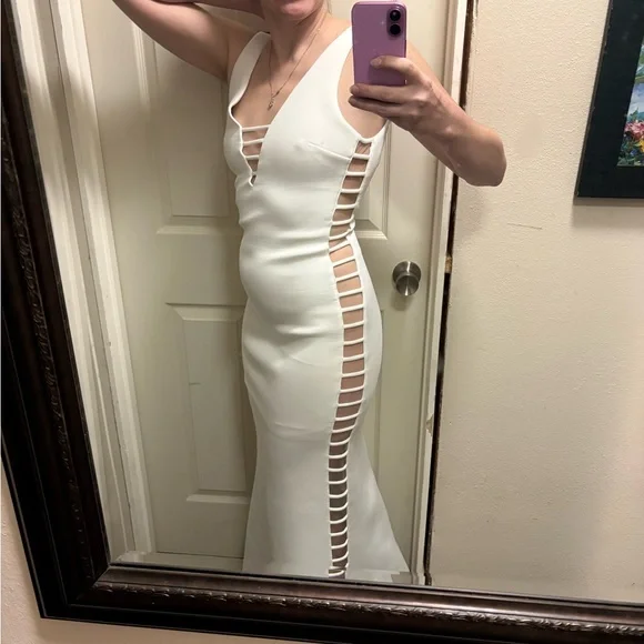bebe backless dress Open Back Bandage Short Dress  bebe
